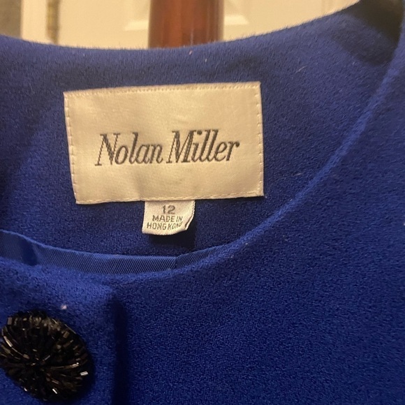 NOLAN MILLER RIYAL BLUE 100% WOOL BEADED BLAZER SIZE 12 - Picture 3 of 9
